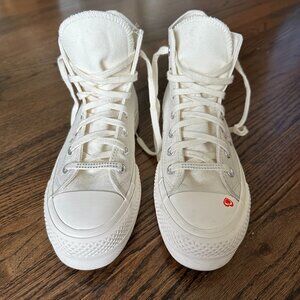 Heart-themed Converse Chuck Taylor High-tops, size US 6.5W / EU 37, Very Good